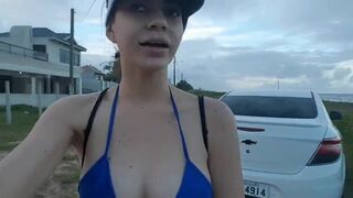 Misssweetteen cum play with lovense on public beach porn videos