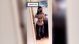 Luna Raise mirror view boobs tease snapchat free