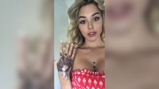 Heidi Grey red dress pussy finger dildo masturbating snapchat free