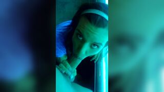 Adrian_Maow Boy Girl POV Blow Job Cum-On-Face in the Tanning Bed - MFC B/G