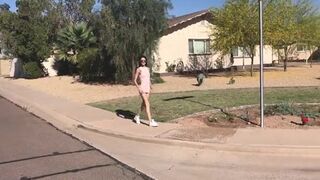 KimberveilsAZ - First Outdoor Nude Walk Down Street