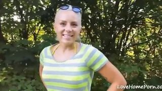 German blonde loves bot the nature and the cock