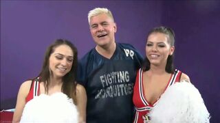 Daddy In Threesome With Two Teen Cheerleaders
