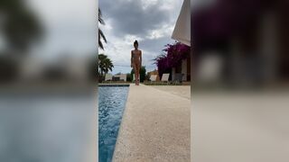 Littlecaprice Little walking on the Pool in Ibiza
