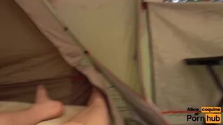 Alice Coquine - Public Camping ; Teen Fuck in a Tent Al