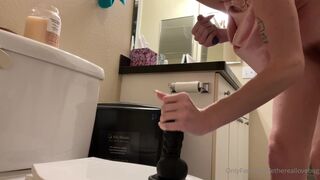Ethereallovebug riding my big black dildo in my new bathroom i can t wait for all the naughty content xxx onlyfans porn video