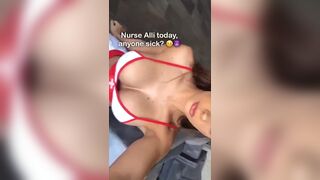 Allison Parker sexy nurse dildo blowjob & riding snapchat premium porn videos