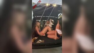 Viking Barbie & Alexas Morgan & Emily Knight lesbian show in car trunk on public parking snapchat premium porn videos