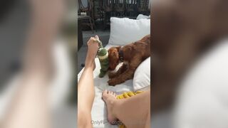 Reedamberx playing footsie with the cute doggo axl who then later on sniffed my armpits and tried hi xxx onlyfans porn