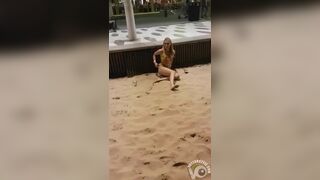 Kathy - blonde girl masturbating in public
