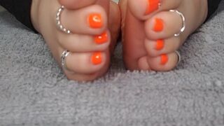 Mimosatoes New Hot Orange Pedicure Drippy Oily Wiggly Toes & Feet xxx onlyfans porn videos