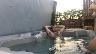 Sucked and Fucked Sexy Neighbor in Hot Tub