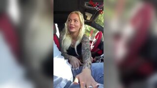 Viking Barbie picking up a young stranger in my New Lambo and give him beer and a blowjob and swallow his cum snapchat premium porn videos