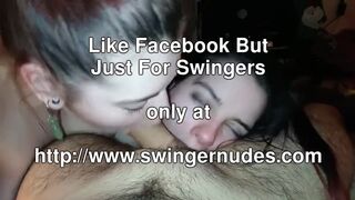 Double Blowjob from Swinger Girls