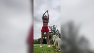 Dakota James daddys little cheerleader plays with her pussy! snapchat premium porn videos