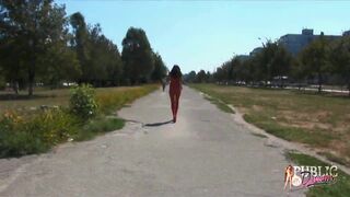 Public Dreams russian beauty flashing amazing red suit - OnlyFans free porn